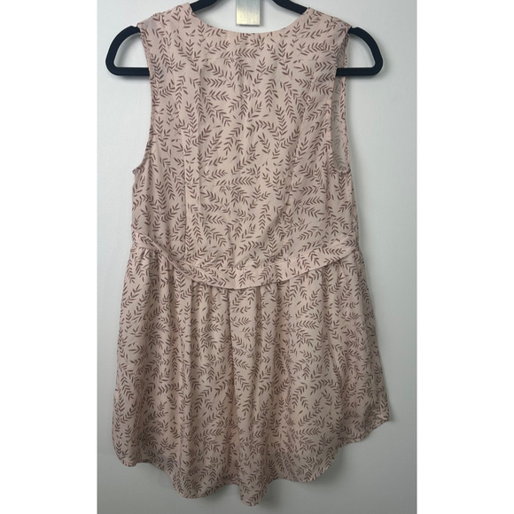 dRA Kelli Murray Women Babydoll Dress S Pink with Tan Leaves Lined Pockets A19 - Picture 4 of 7